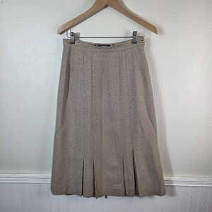 Vintage Scottish Sportswear Wool Silk Skirt Womens US 12 Pleated Tweed